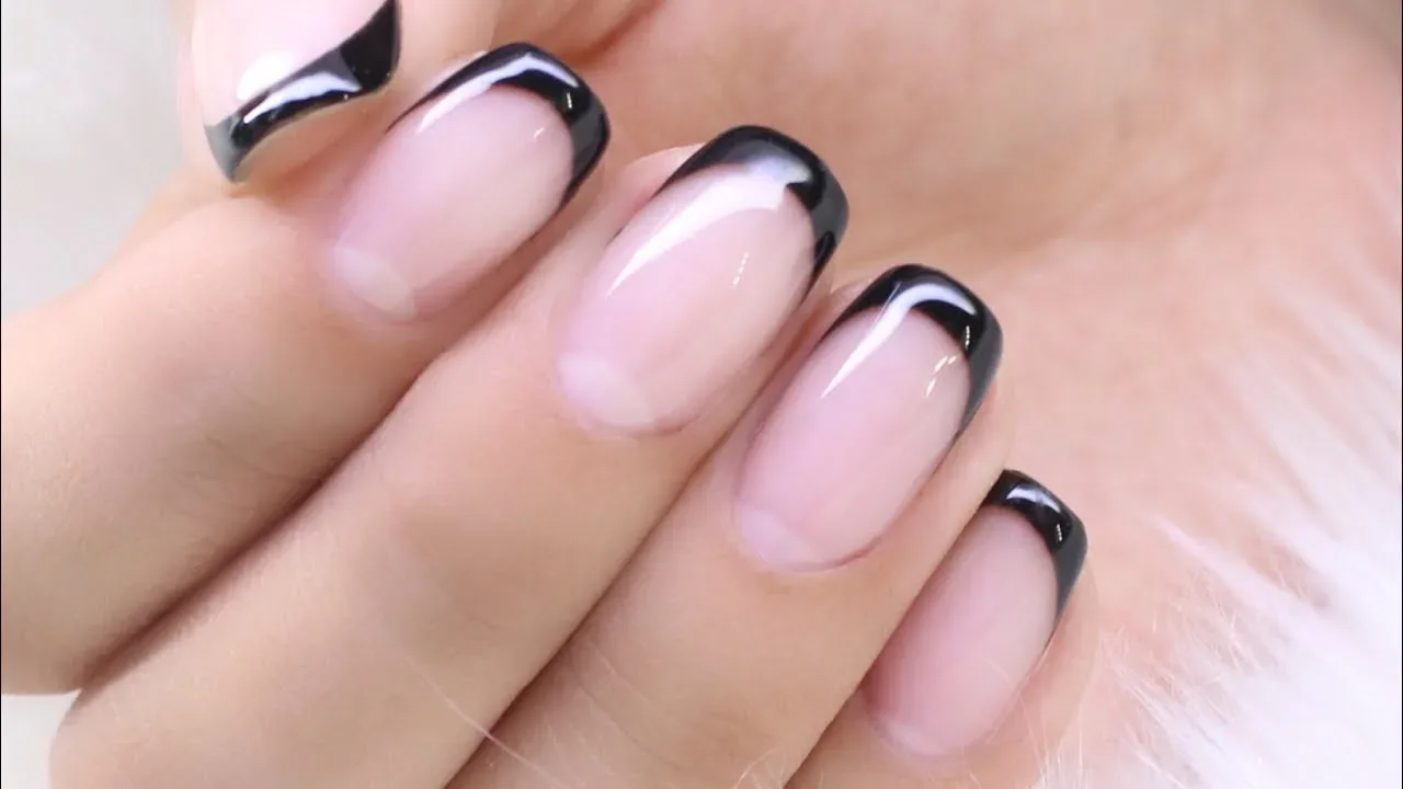 How can you create black French tip nails at home