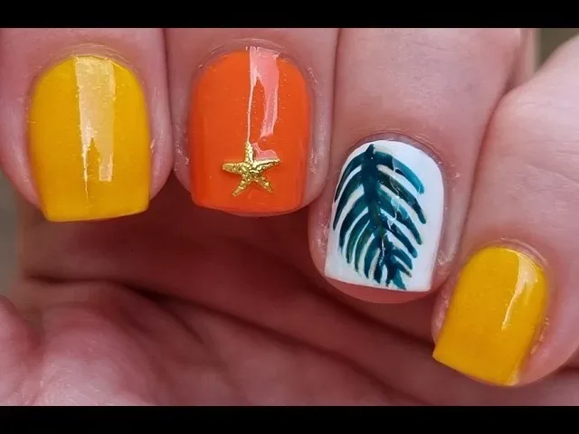 How can you create DIY orange nail art designs at home