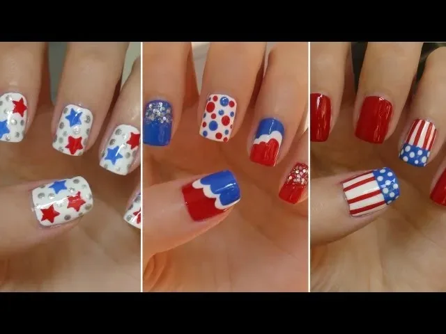 How can you create simple Fourth of July nail designs