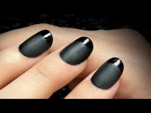 How do matte and glossy finishes change the look of black French tips