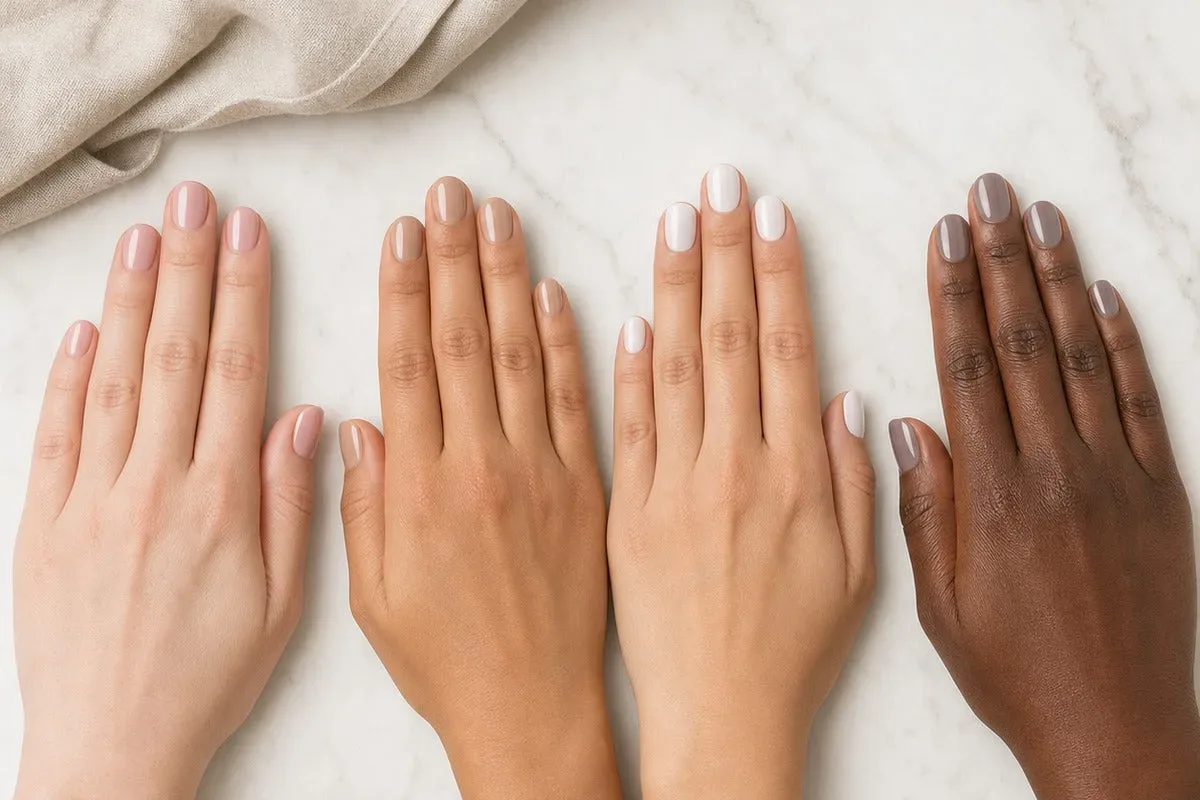 How do nail shape and skin tone influence short nail designs