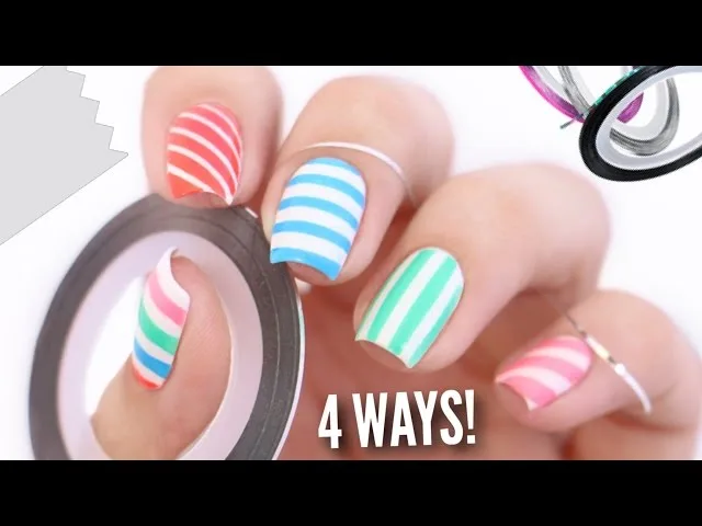 How to create a simple striped nail design
