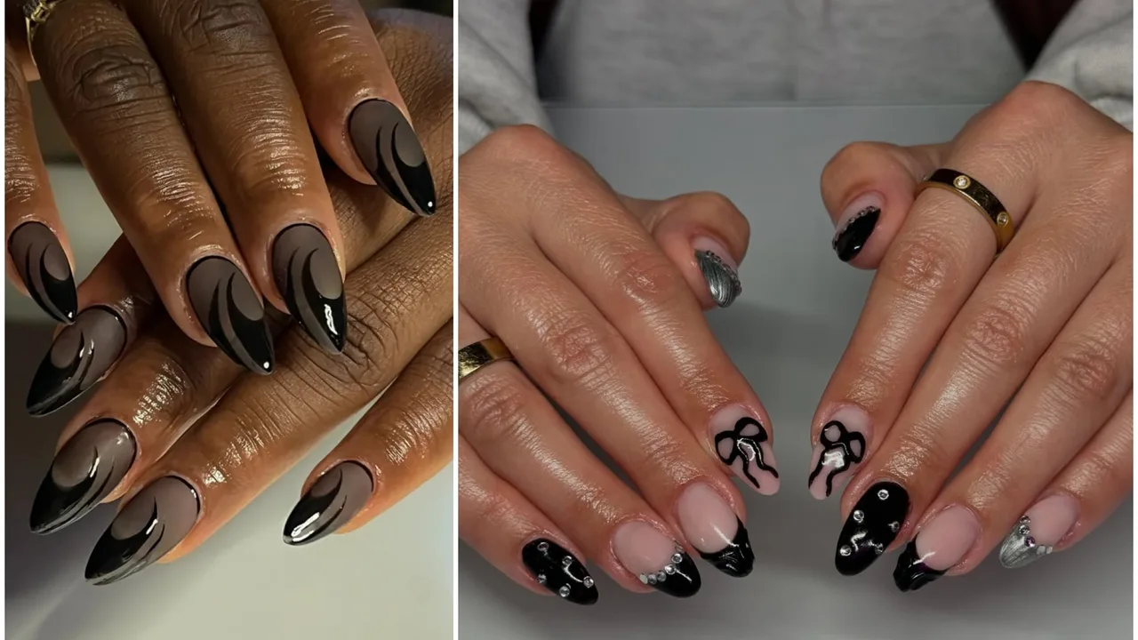 What are some edgy black French manicure ideas