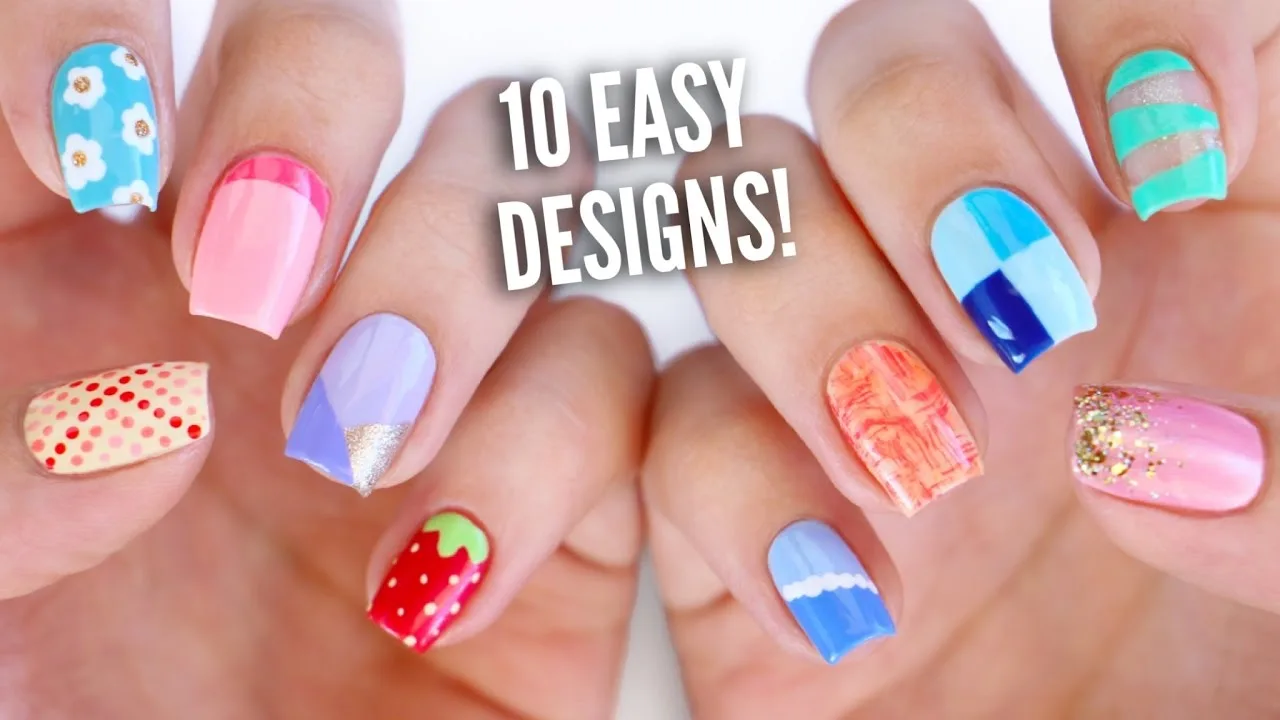 What are some fast and simple nail art ideas for beginners