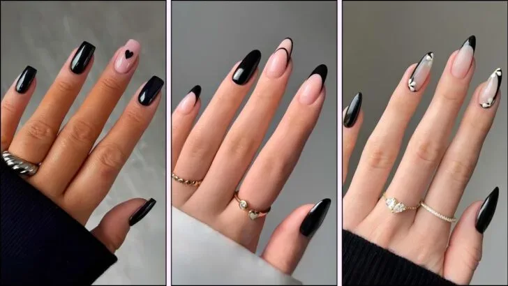 What are some popular black nail designs for 2026