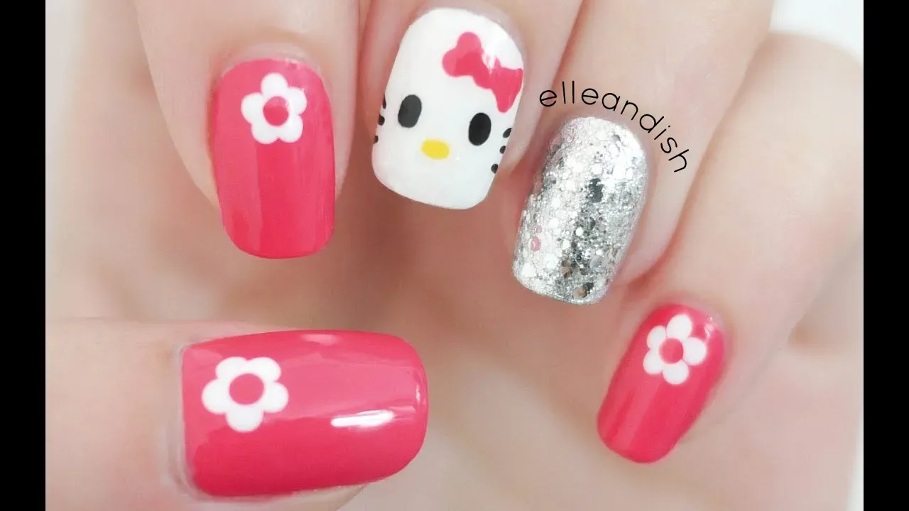 What are some simple Hello Kitty nail ideas for beginners