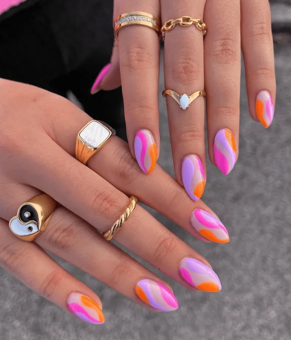 What are some vibrant nail designs perfect for summer holidays