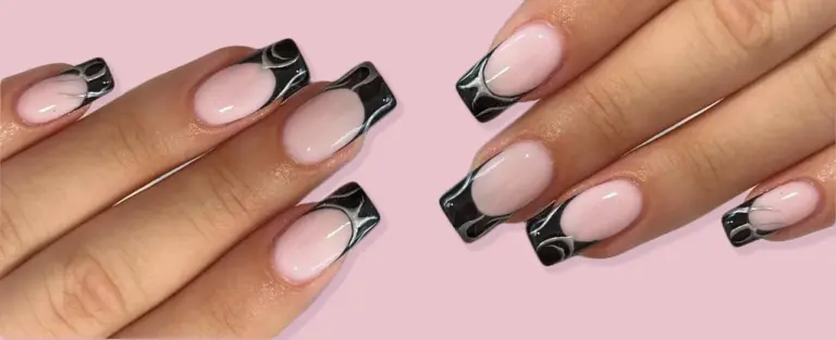 What are the most popular black French tip nail designs