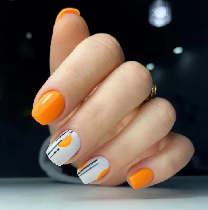 What are the most popular orange nail design ideas