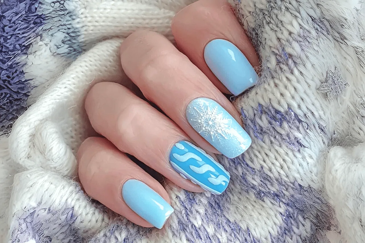 What cute nail designs add cheer to winter