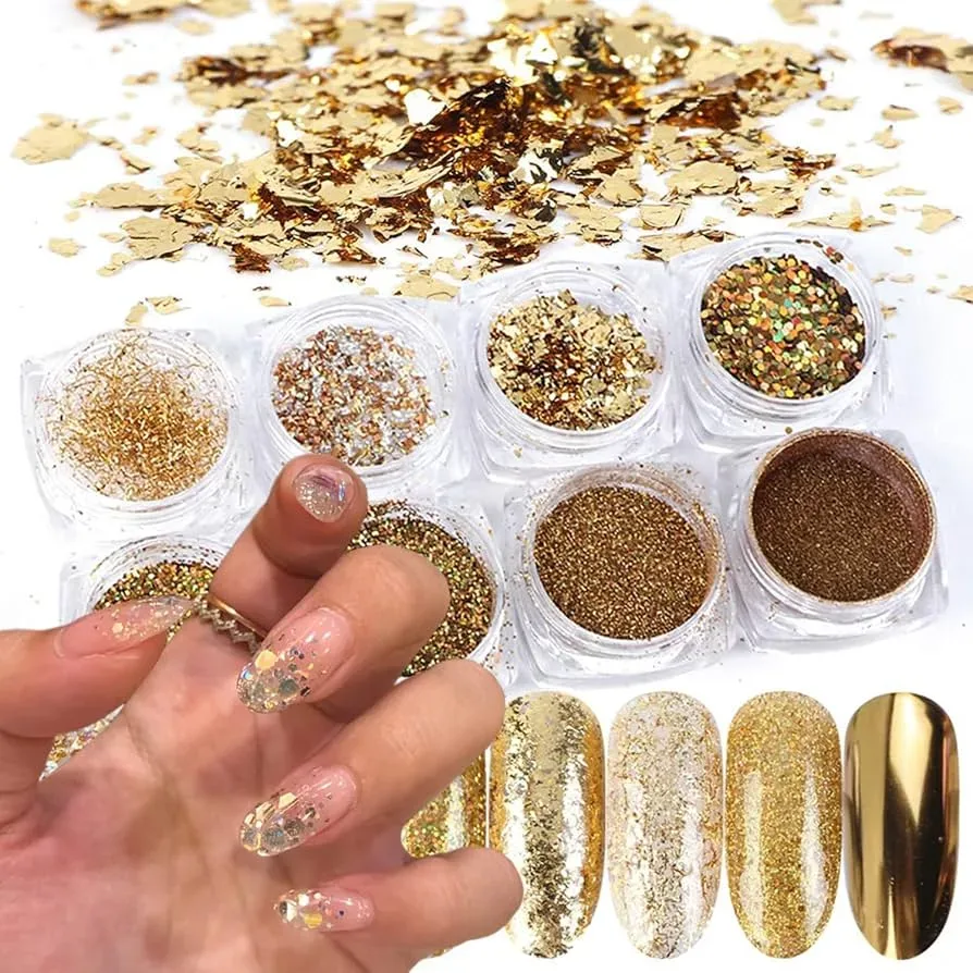 What makes glittery gold nails stand out