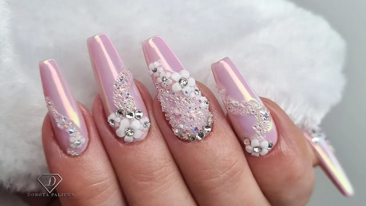 What Pink Chrome Designs Work Well with Acrylic or Gel Extensions