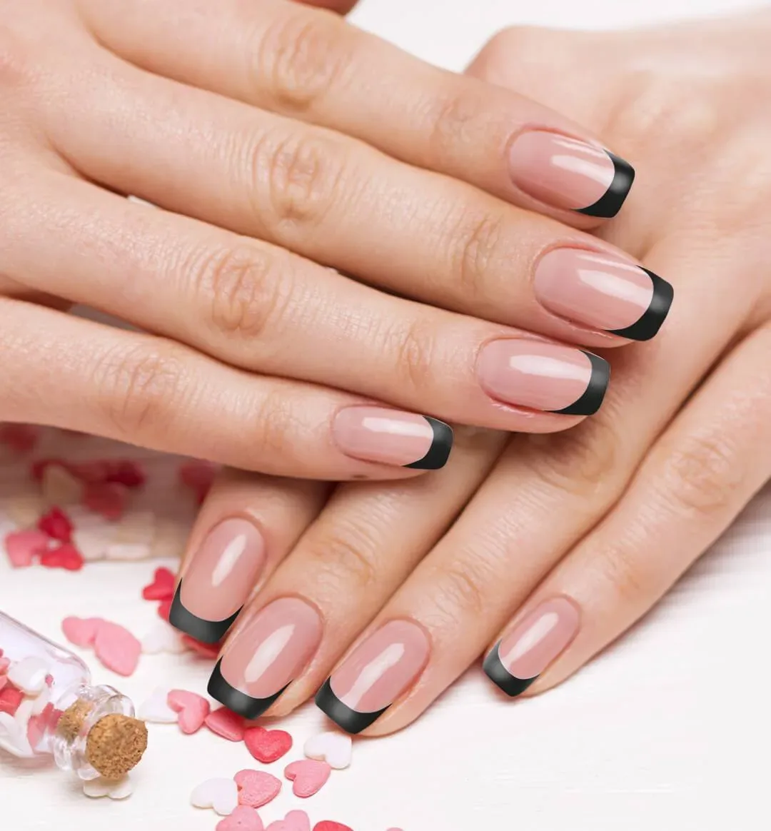 What tools and materials are essential for DIY black French tips