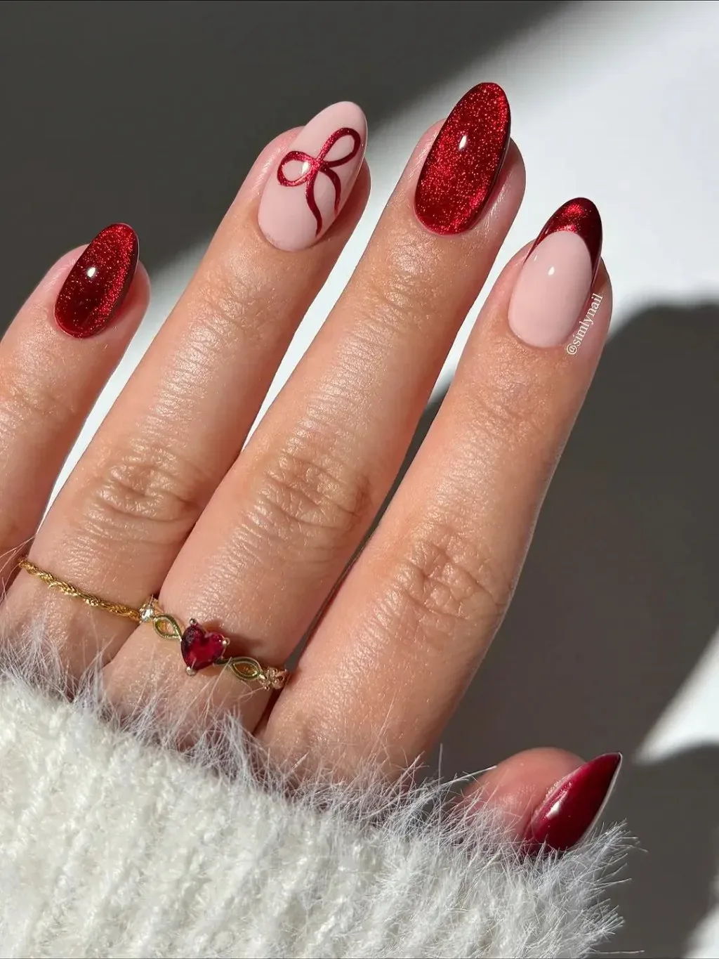 Which red nail designs offer a glamorous look
