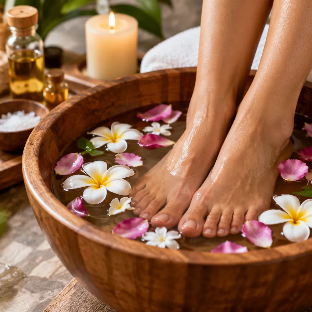 Relaxing foot soak for a Classic Pedicure at Aria Nail Bar